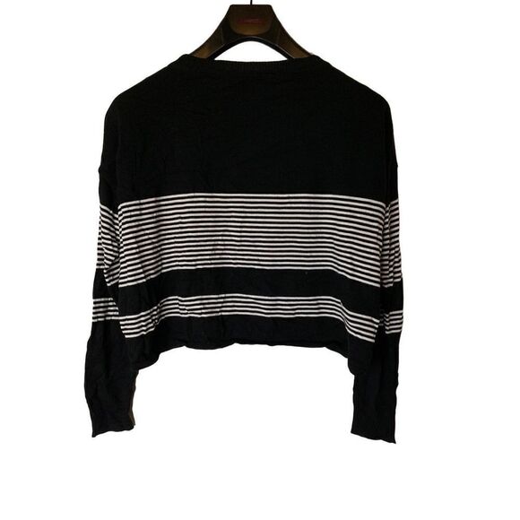 PLANET by Lauren G sweater top black and white women's - Picture 2 of 4